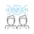 cloning line icon, outline symbol, vector illustration, concept sign