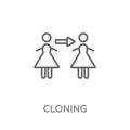 Cloning linear icon. Modern outline Cloning logo concept on whit Royalty Free Stock Photo