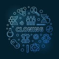 Cloning vector blue modern outline round illustration