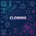 Cloning vector linear illustration on dark background