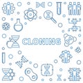 Cloning vector minimal concept illustration in outline style