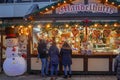 Cloppenburg, Germany - 26.12.2022: Holiday kiosk with gifts and souvenirs