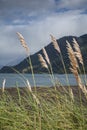 Clos to the lake. Hiking adventure on Osorno Volcano in Los Lagos Region of Chile. .Windy and rainy weather makes Royalty Free Stock Photo