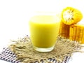 Clos up of fresh sweet corn juice corn milk Royalty Free Stock Photo