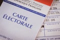 Voter card with writing in french electoral card french republic