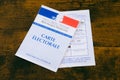 Voter card with writing in french electoral card french republic