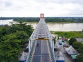 Close Aerial View of Kahayan Bridge between two areas of the city in Borneo Palangkaraya