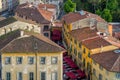 Close aerial view of Pisa old street