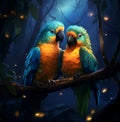 Close Aesthetic shot of two lovely parrots Royalty Free Stock Photo