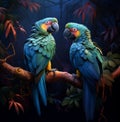 Close Aesthetic shot of two lovely parrots