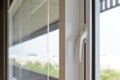 Close aluminium window with latch handle