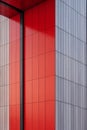 Vertical Framing of Red and Gray Facade Panels Royalty Free Stock Photo