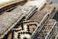 close array of samples showcasing carpet patterns