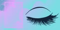 Close a beautiful eye with long eyelashes for business cards, flyers, advertisements for beauty masters