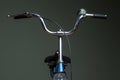 Close Bicycle handlebar Handlebar. Retro aluminum bicycle handlebars Bicycle components and parts.