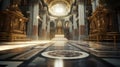 close blurred st peters basilica interior