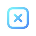 Close button pixel perfect gradient linear ui icon Royalty Free Stock Photo