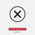Close button vector icon in modern design style for web site and mobile app Royalty Free Stock Photo