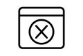 close calendar line icon error app symbol black X web sign