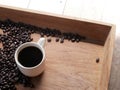 Concept fresh Coffee background, organic coffee seed