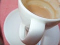 Detail of a cup of fresh coffe