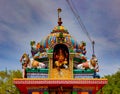 Close detail of statues on tranditional Hindi temples in India