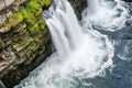 close detail of a waterfall cascade