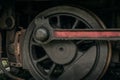 Close up of the drive wheel from an old steam locomotive Royalty Free Stock Photo