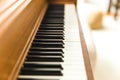 Details of Piano Keys on a Wooden Upright Piano Royalty Free Stock Photo