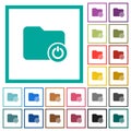 Close directory flat color icons with quadrant frames
