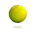 The close distance of the yellow tennis ball is pretty clear. Single ball isolated on a white background that can be easily used t Royalty Free Stock Photo