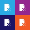 Close Document illustration icon on multicolored background