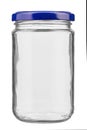 Close empty glass jar for food and canned food with isolated on white background