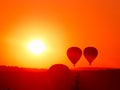 many balloons great and small in dawn flight Royalty Free Stock Photo