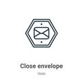 Close envelope outline vector icon. Thin line black close envelope icon, flat vector simple element illustration from editable web