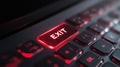 Close, exit, escape, restore and red button on computer keyboard