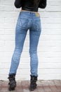 Close female blue jeans