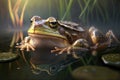 Close frog in summer pond, AI Generative Royalty Free Stock Photo