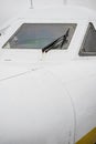 White jet plane cockpit Royalty Free Stock Photo