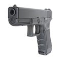 Close front view of handgun