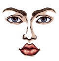 Woman face. Vector drawing icon