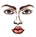 Woman face. Vector drawing icon Royalty Free Stock Photo