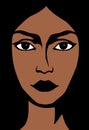 Woman face. Vector drawing icon Royalty Free Stock Photo