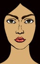 Woman face. Vector drawing icon Royalty Free Stock Photo