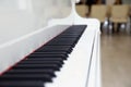 Close frontal . The piano was set up in the music room to allow the pianist to rehearse before the classical piano performance in