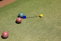 Close game in bocce Royalty Free Stock Photo
