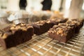Close up of chocolate brownies Royalty Free Stock Photo