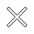 Close icon vector. Line delete symbol.