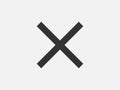 Close icon vector sign. Cancel symbol web design. Error, denied, avoid or wrong data button Royalty Free Stock Photo