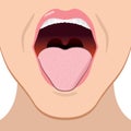 Close illustration of a person with an open mouth